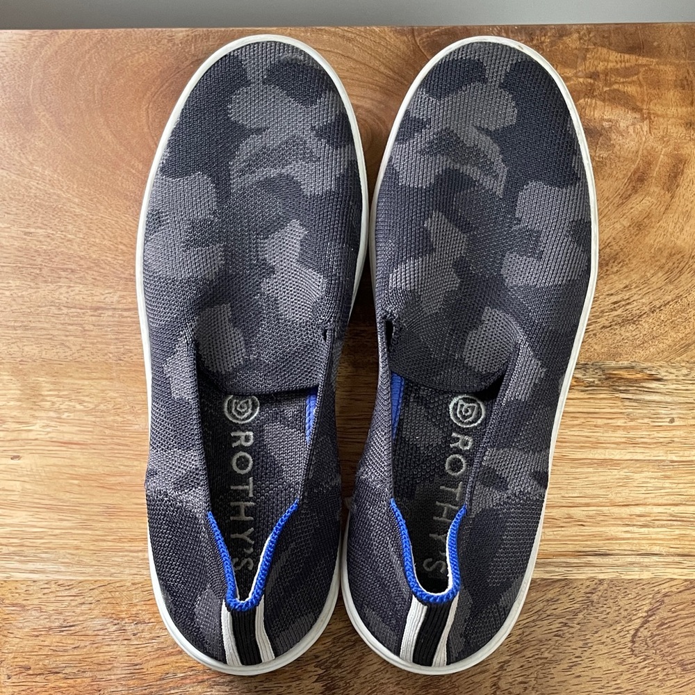 Rothy's Camouflage Black Slip-On Sneakers